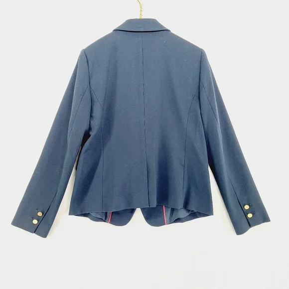 Ann Taylor Loft Blue Button Nautical Business Casual Notched Lapels Blazer P4662 - Picture 4 of 8